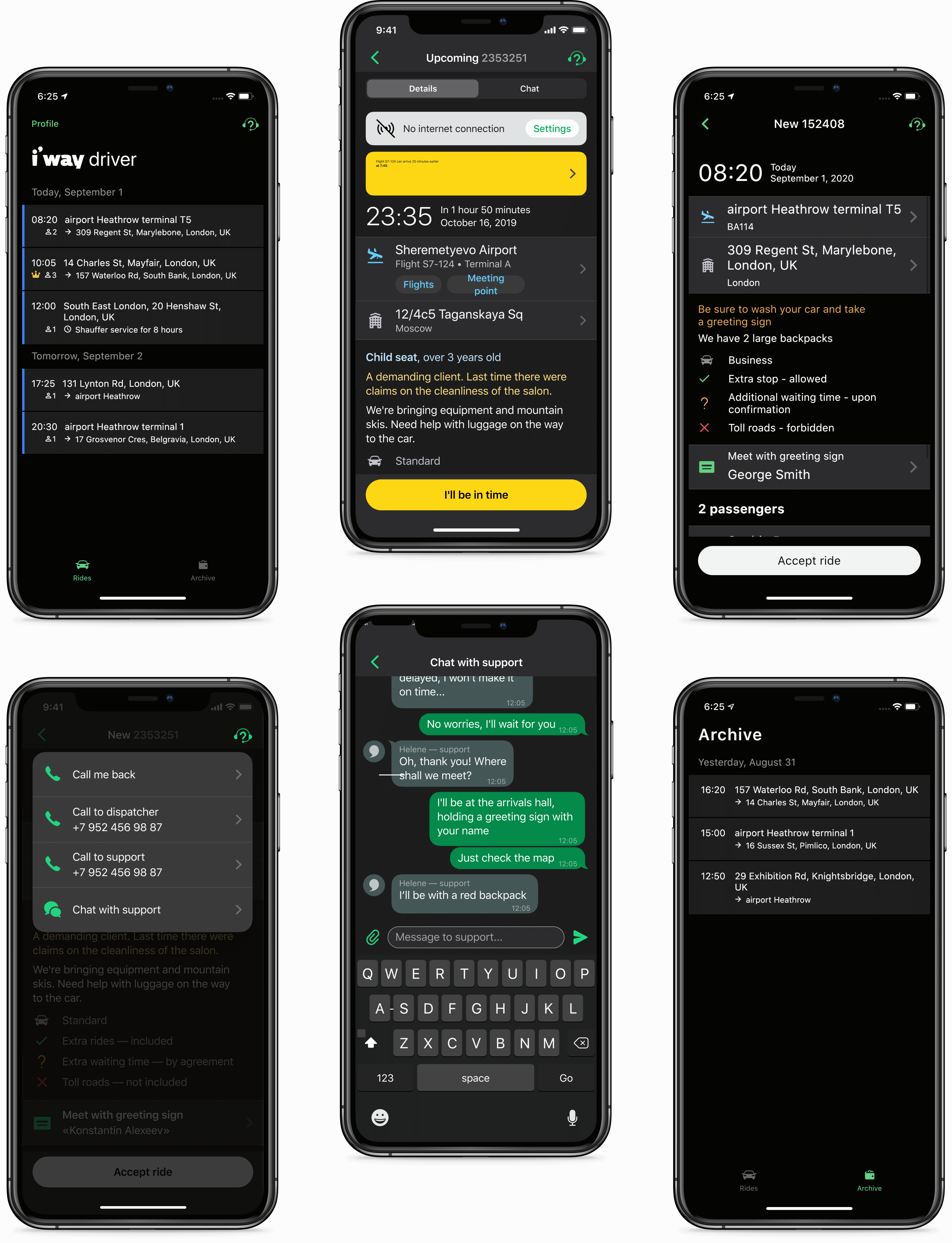 Driver app's screenshot
